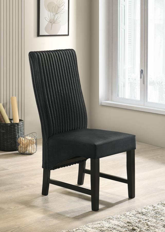 Barrand Upholstered Dining Side Chair Black (Set of 2)-zoom-