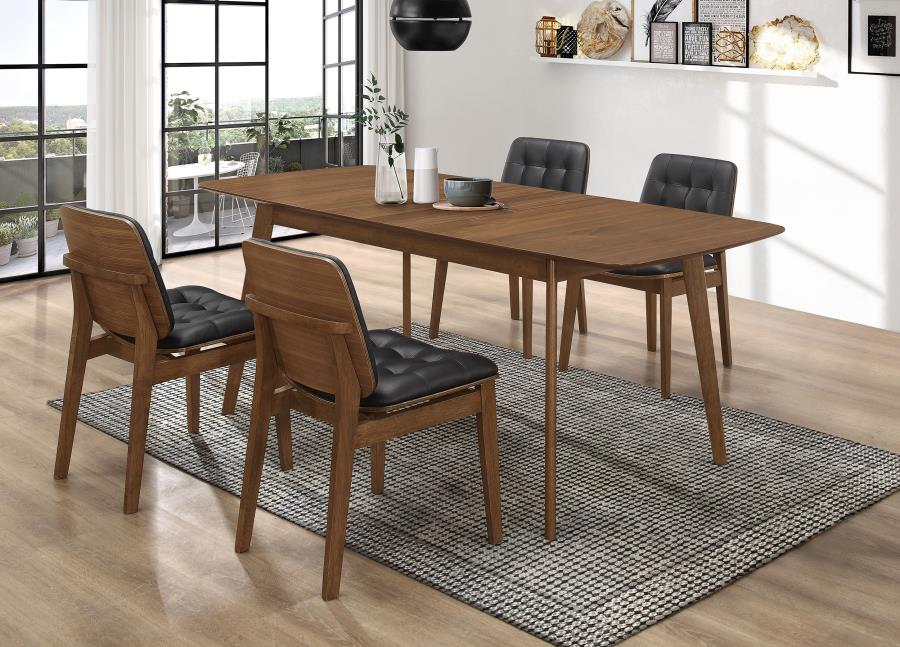 Redbridge Rectangular 5-piece Dining Set Natural Walnut-1
