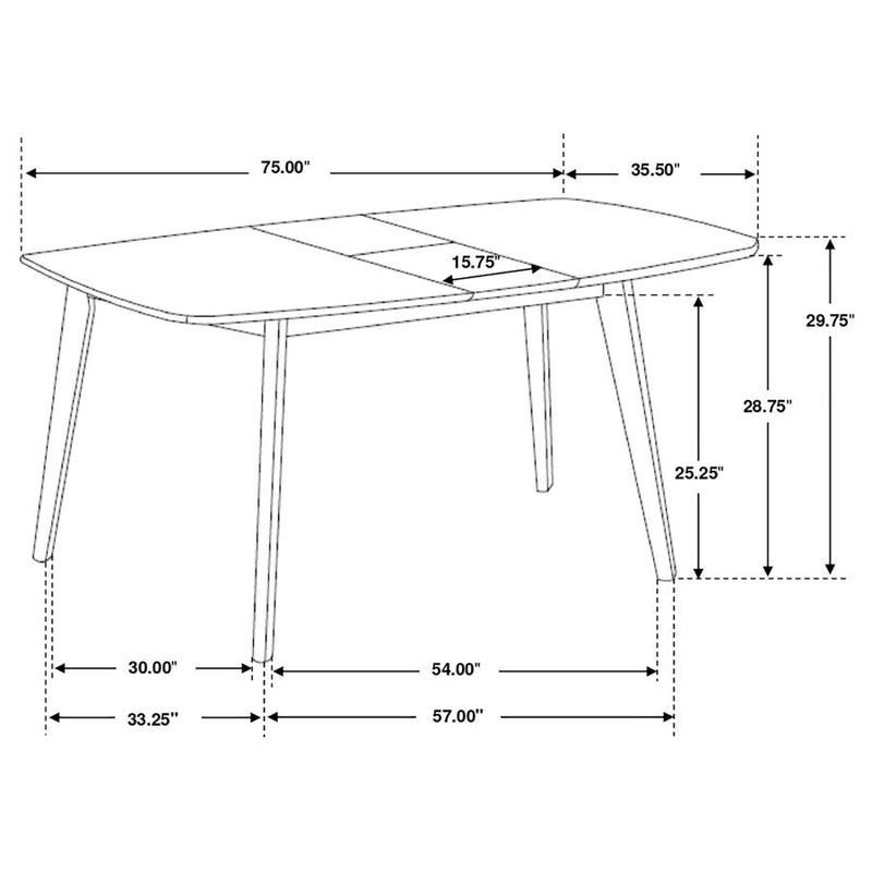 Redbridge Rectangular 5-piece Dining Set Natural Walnut-zoom-