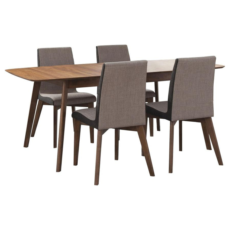 Redbridge 5-piece Rectangular Dining Set Natural Walnut-zoom-
