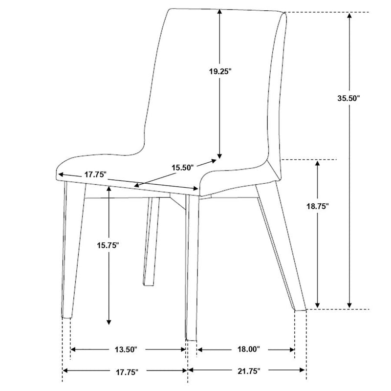 Redbridge Upholstered Dining Side Chair Walnut (Set of 2)-zoom-