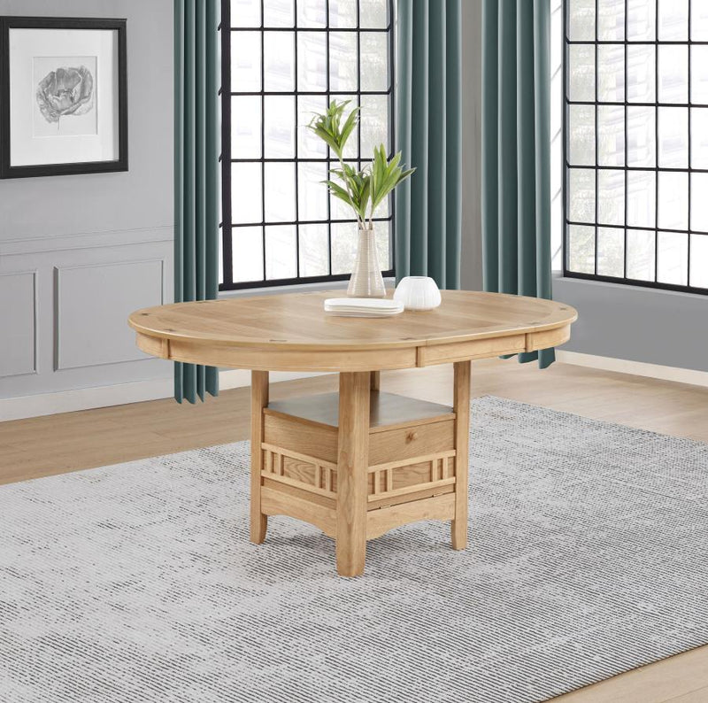 Lavon Oval 60-inch Wood Extension Leaf Dining Table Light Oak-zoom-
