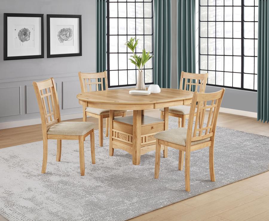 Lavon Oval 60-inch Wood Extension Leaf Dining Table Light Oak-14