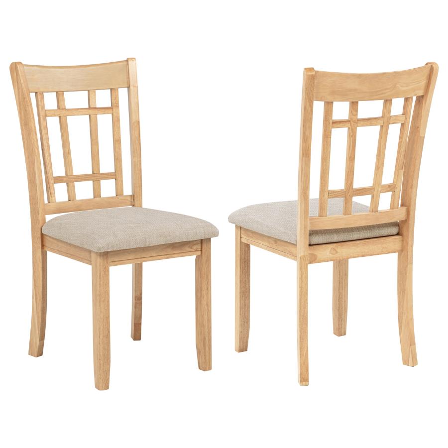 Lavon Wood Dining Side Chair Linen and Light Oak (Set of 2)-1