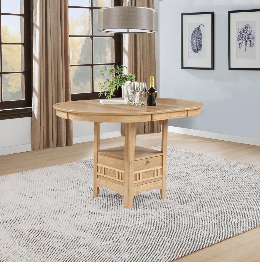 Lavon Oval 60-inch Counter Height Extension Dining Table Light Oak-2