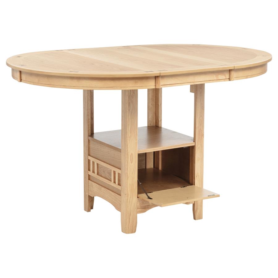Lavon Oval 60-inch Counter Height Extension Dining Table Light Oak-zoom-1