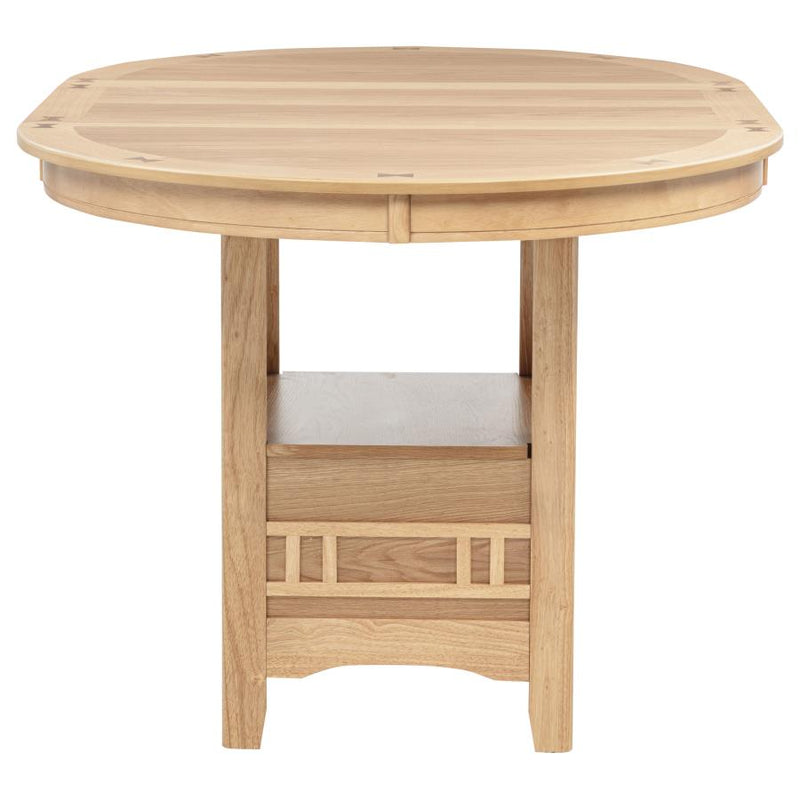 Lavon Oval 60-inch Counter Height Extension Dining Table Light Oak-zoom-
