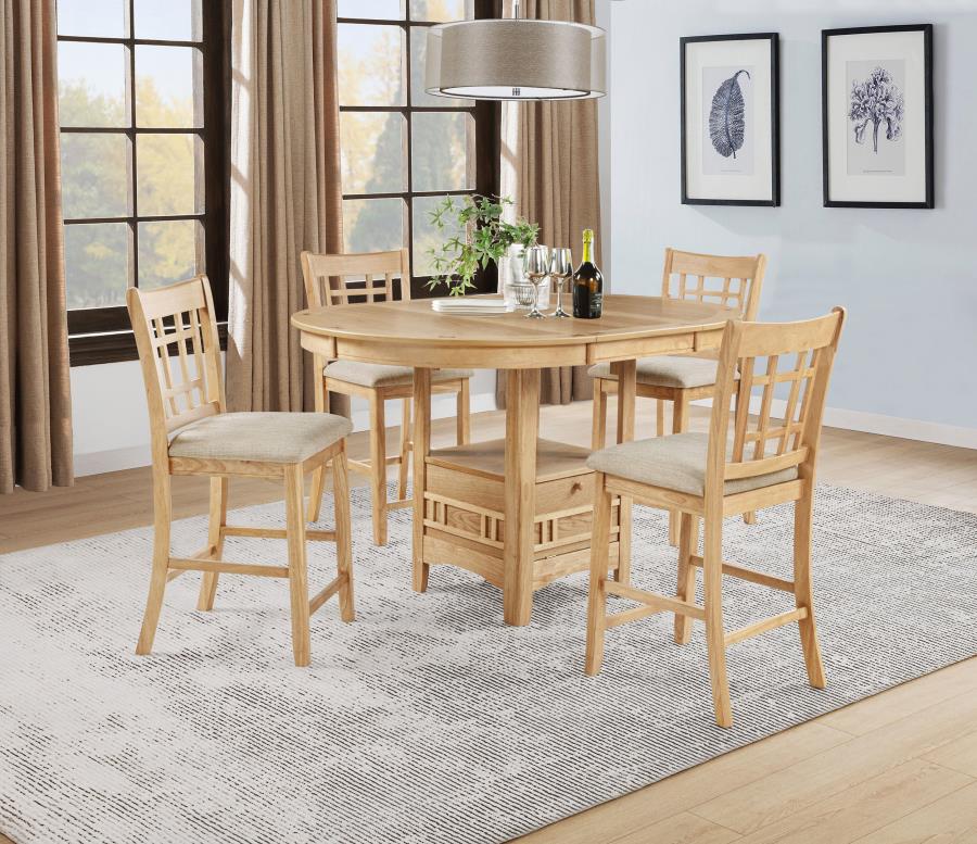Lavon Oval 60-inch Counter Height Extension Dining Table Light Oak-zoom-14