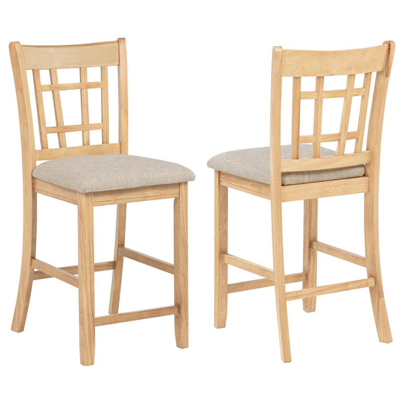 Lavon Wood Counter Height Dining Chair Linen and Light Oak (Set of 2)-zoom-