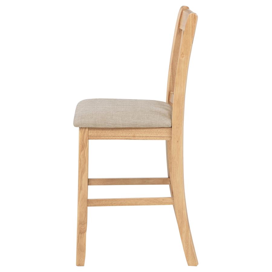 Lavon Wood Counter Height Dining Chair Linen and Light Oak (Set of 2)-6