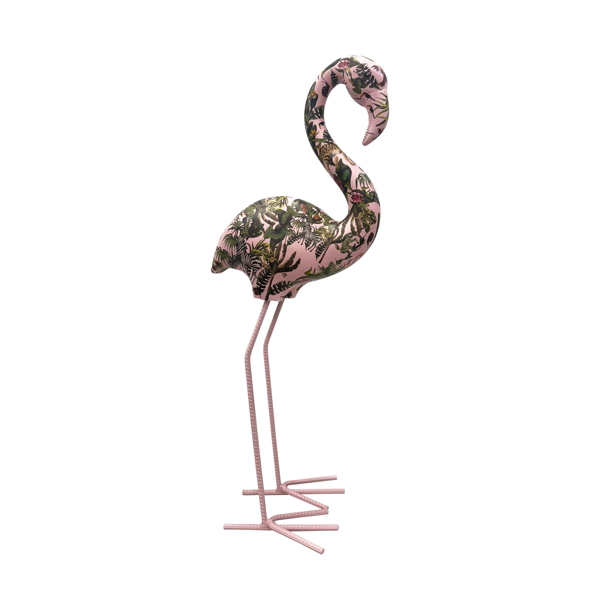 Flamenco Jungle Resin Sculpture // Pink and Green-zoom-1