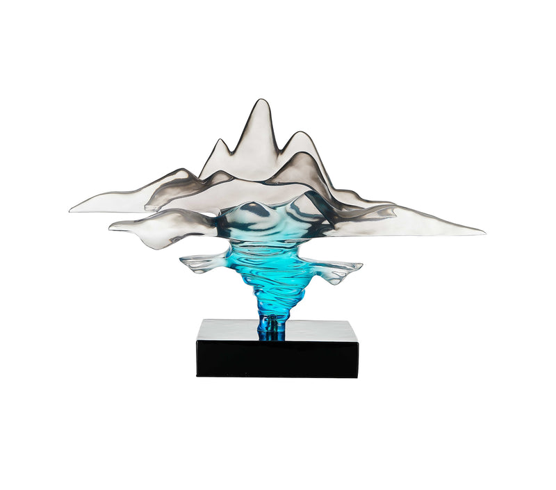 Clear Gray & Blue Sculpture-zoom-