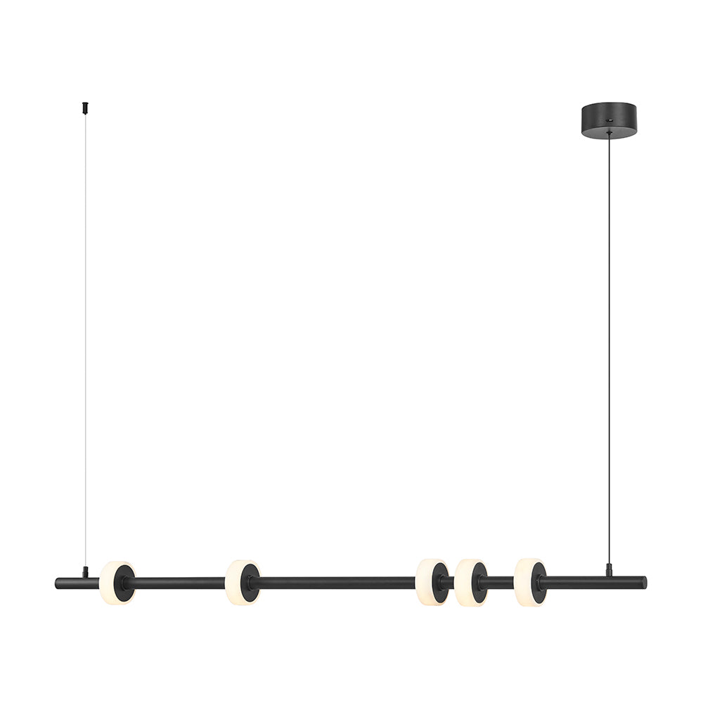 Aluminum and Spanish Alabaster Pendant // Black