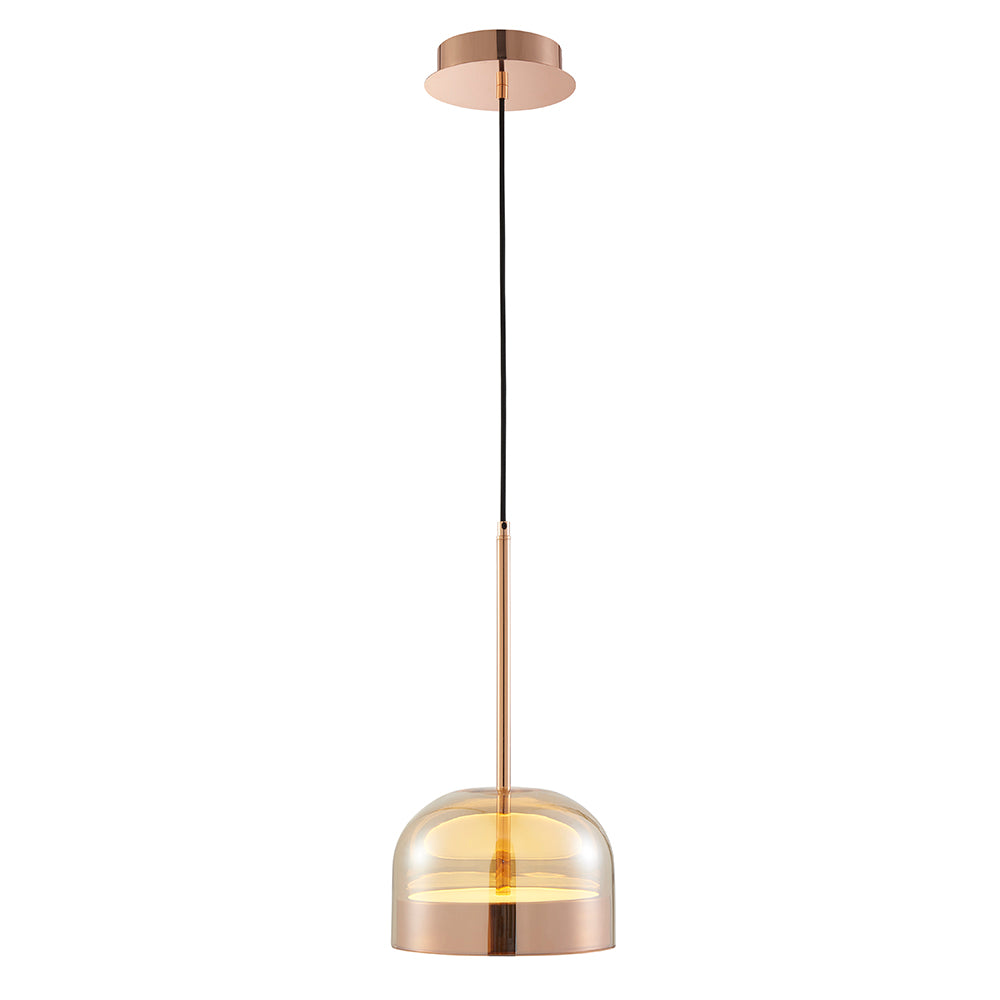 Iron and Champagne Glass Pendant // Rose Gold