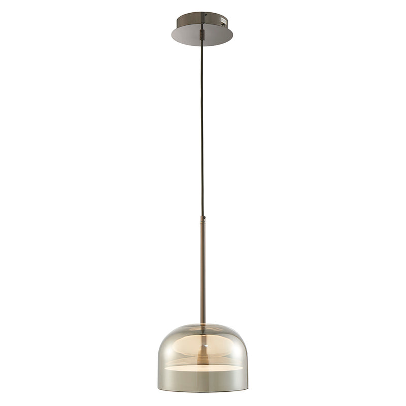 Iron and Smoky Glass Pendant // Black-zoom-