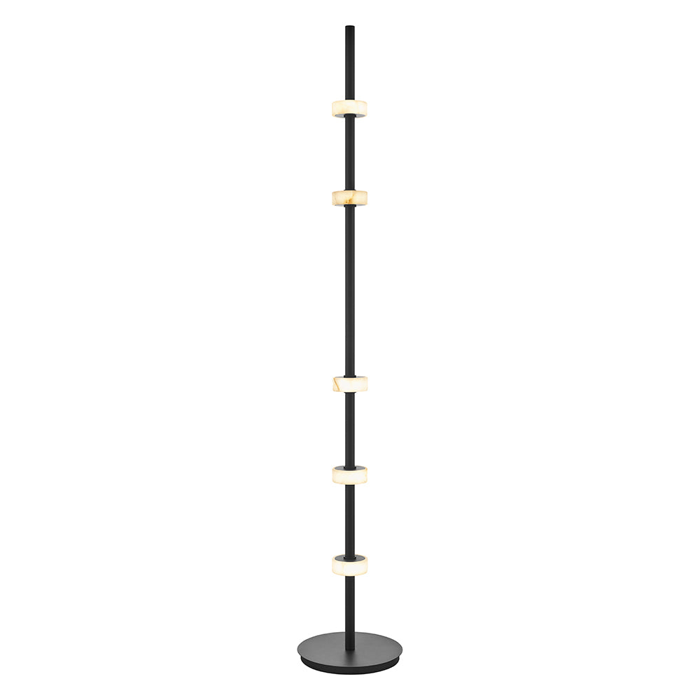 Aluminum and Spanish Alabaster Floor Lamp // Black-zoom-1