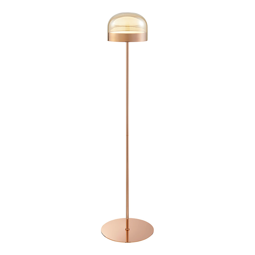 Iron & Champagne Glass Floor Lamp // Rose Gold-1