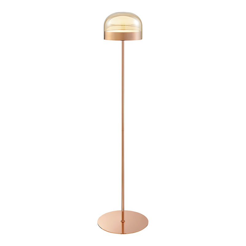 Iron & Champagne Glass Floor Lamp // Rose Gold-zoom-