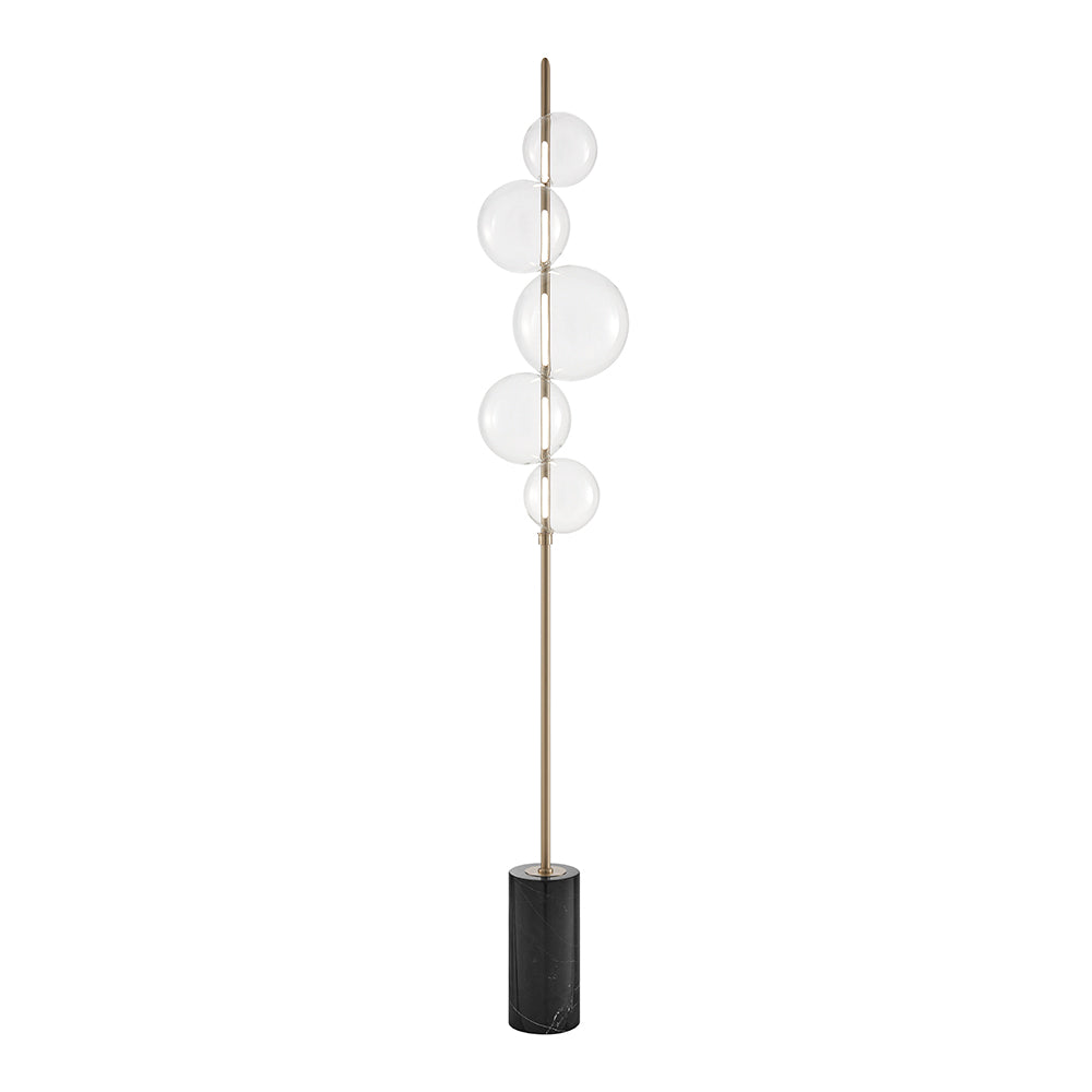 Carbon Steel and Glass Floor Lamp / Satin Nickel-zoom-1