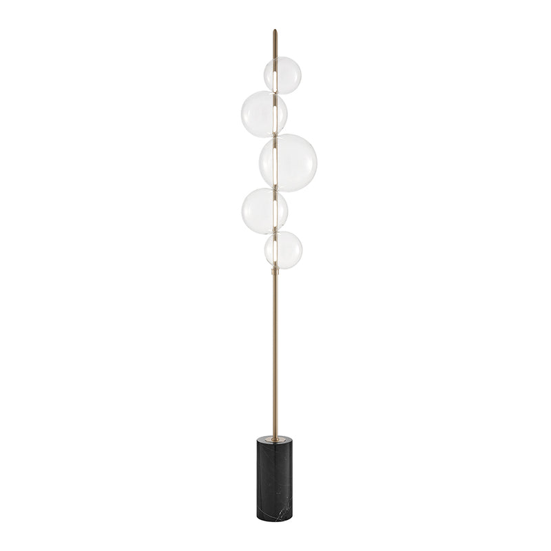 Carbon Steel and Glass Floor Lamp / Satin Nickel-zoom-