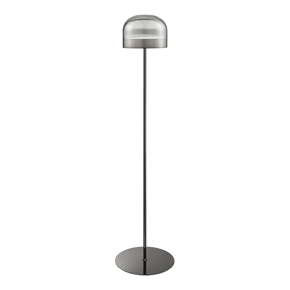 Iron and Smoky Glass Floor Lamp // Black-zoom-1