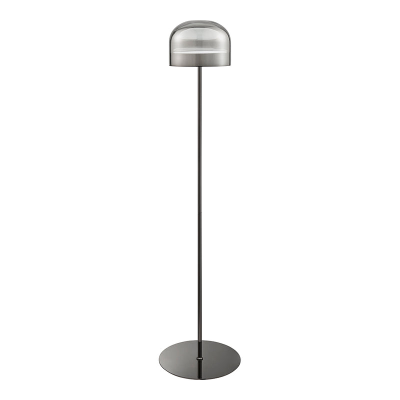 Iron and Smoky Glass Floor Lamp // Black-zoom-