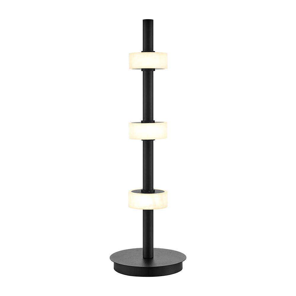 Aluminum and Spanish Alabaster Table Lamp // Black-1