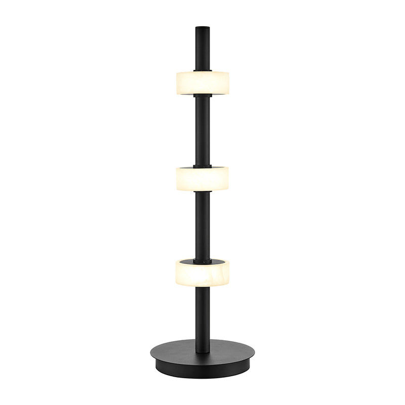 Aluminum and Spanish Alabaster Table Lamp // Black-zoom-