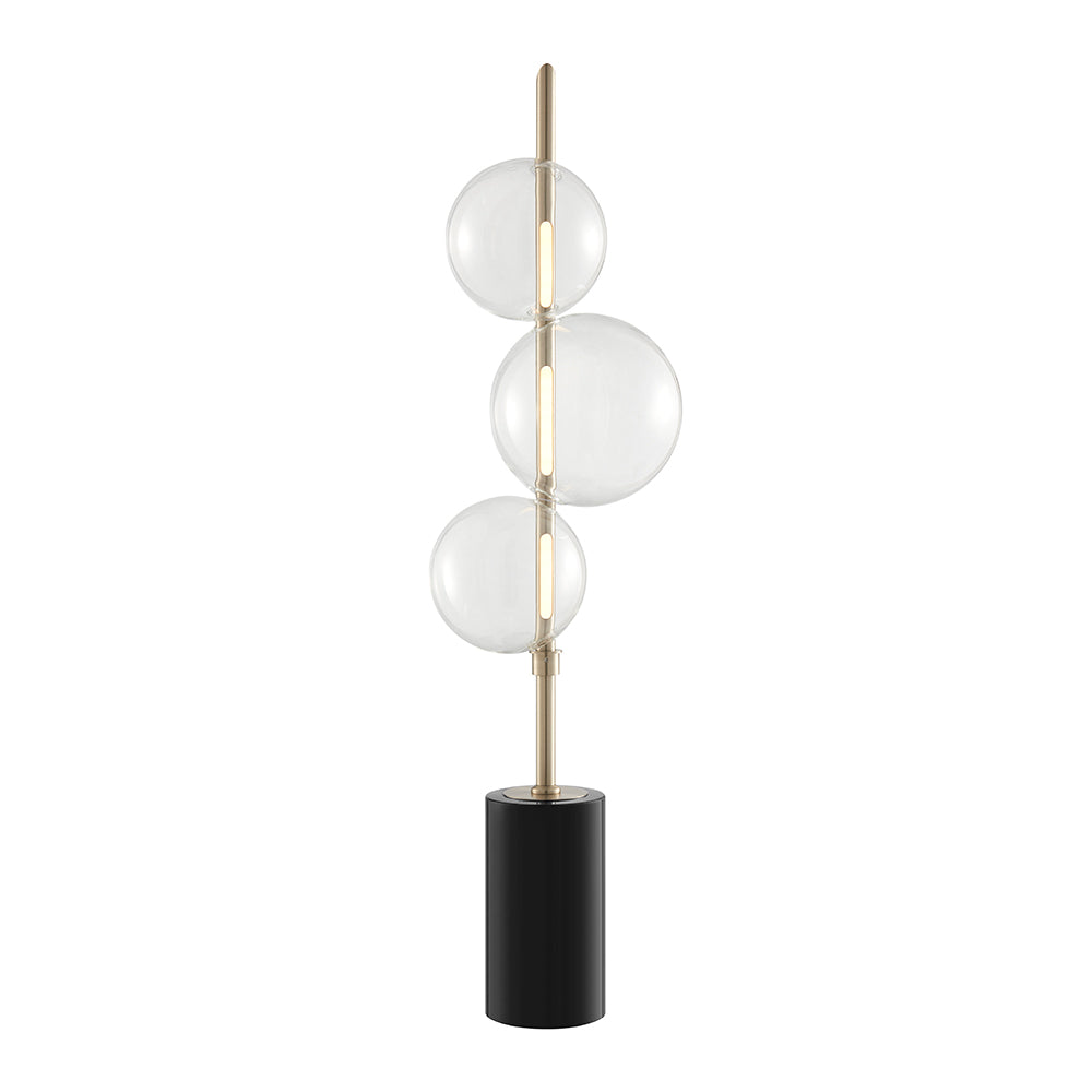 Carbon Steel and Glass Table Lamp // Satin Nickel-1