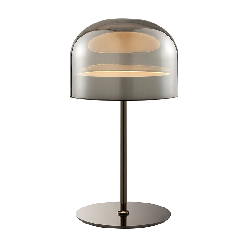Iron and Smoky Glass Table Lamp // Black-zoom-
