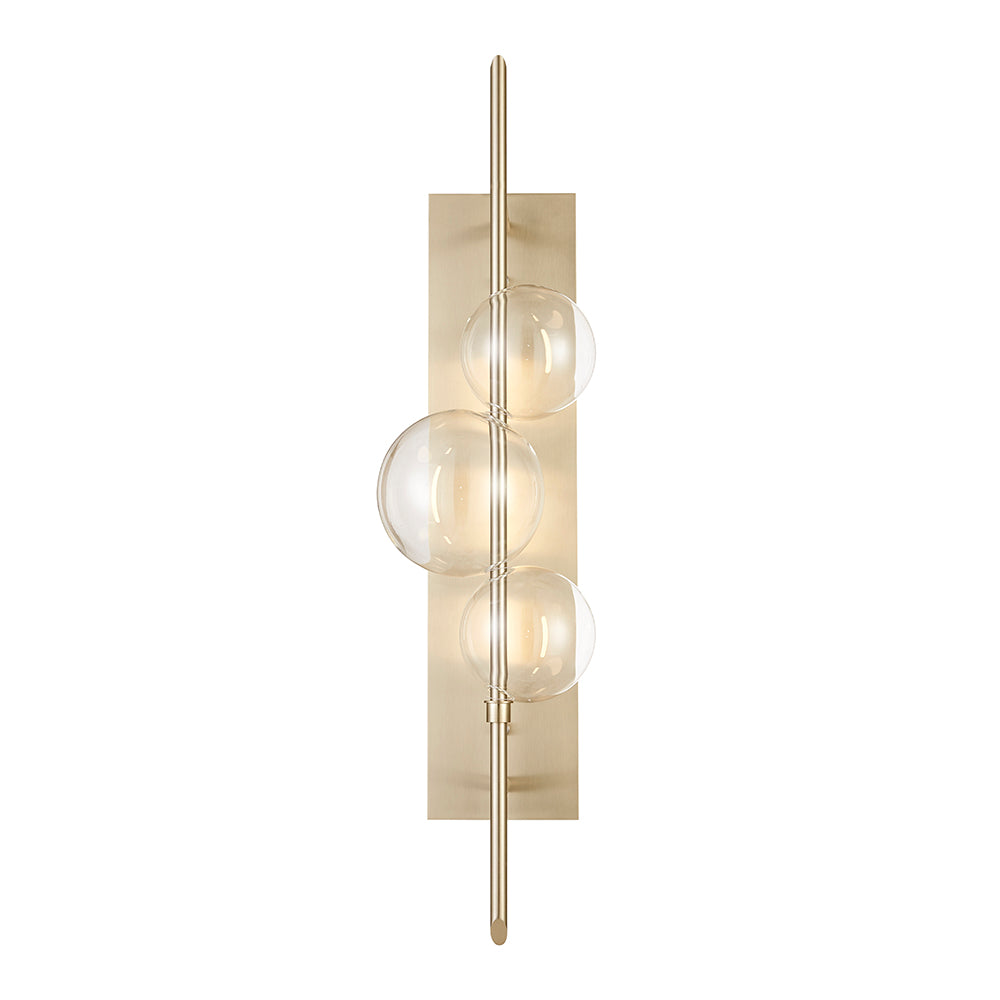Carbon Steel and Glass Wall Lamp // Satin Nickel