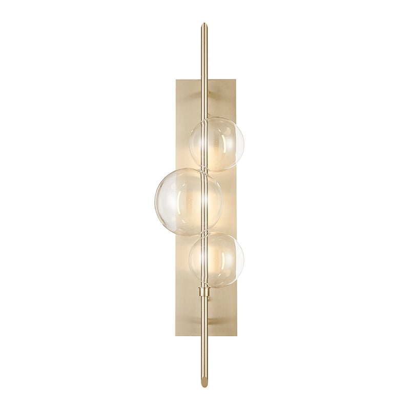 Carbon Steel and Glass Wall Lamp // Satin Nickel-zoom-