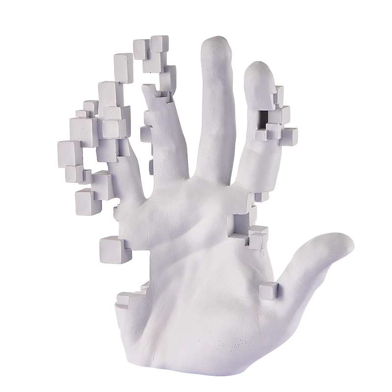 Pixel Hand // Matte White-zoom-1