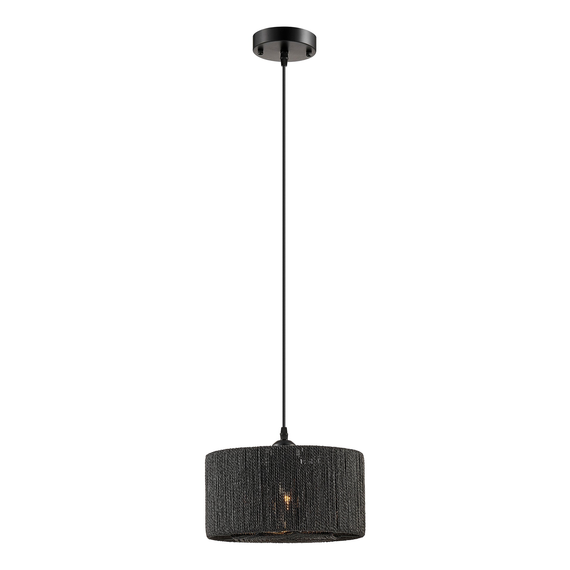Steel and Ropes with Shade Pendant // Black-1