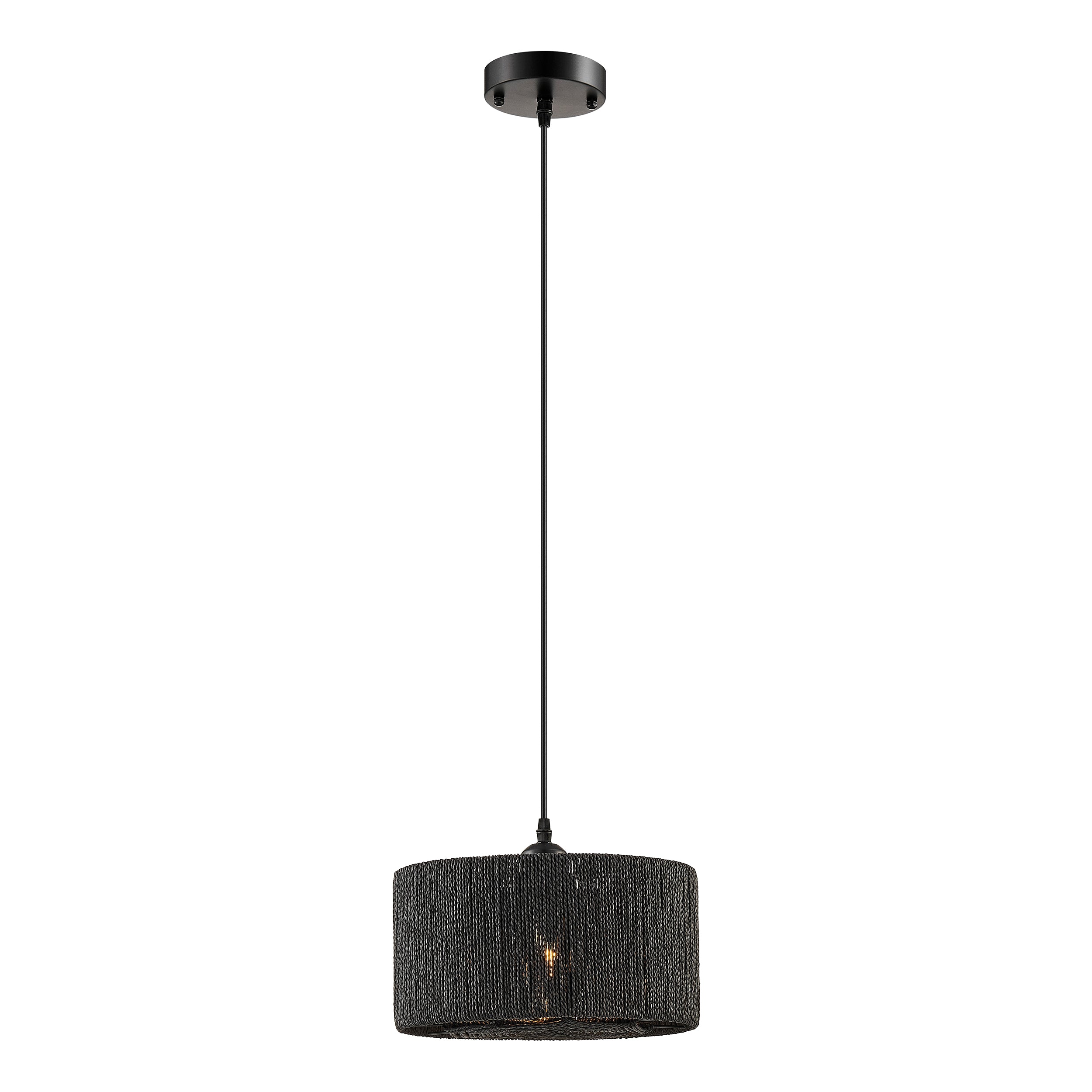 Steel and Ropes with Shade Pendant // Black