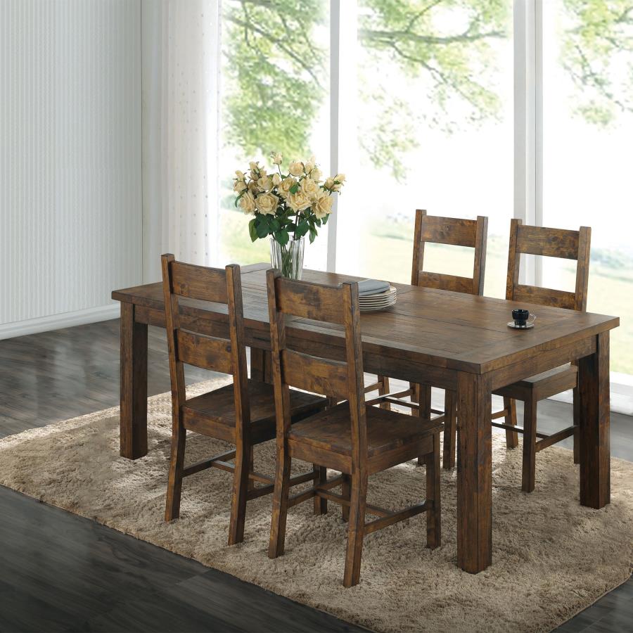 Coleman 5-piece Rectangular Dining Set Rustic Golden Brown-1