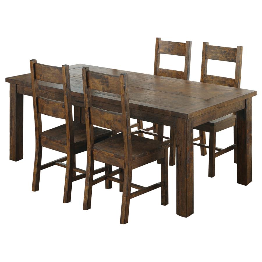 Coleman 5-piece Rectangular Dining Set Rustic Golden Brown-2