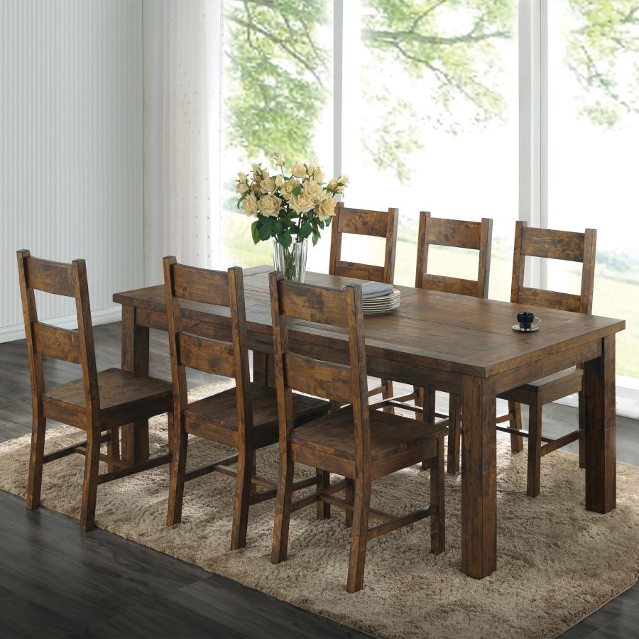 Coleman 7-piece Rectangular Dining Set Rustic Golden Brown-1
