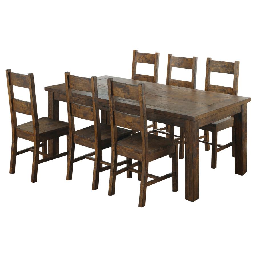 Coleman 7-piece Rectangular Dining Set Rustic Golden Brown-zoom-2
