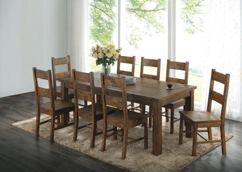 Coleman 9-piece Rectangular Dining Set Rustic Golden Brown-zoom-