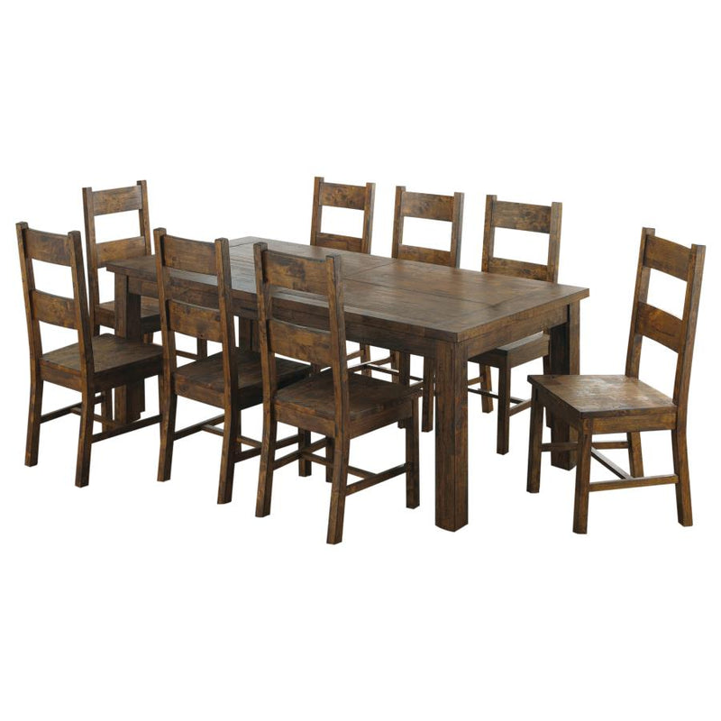 Coleman 9-piece Rectangular Dining Set Rustic Golden Brown-zoom-