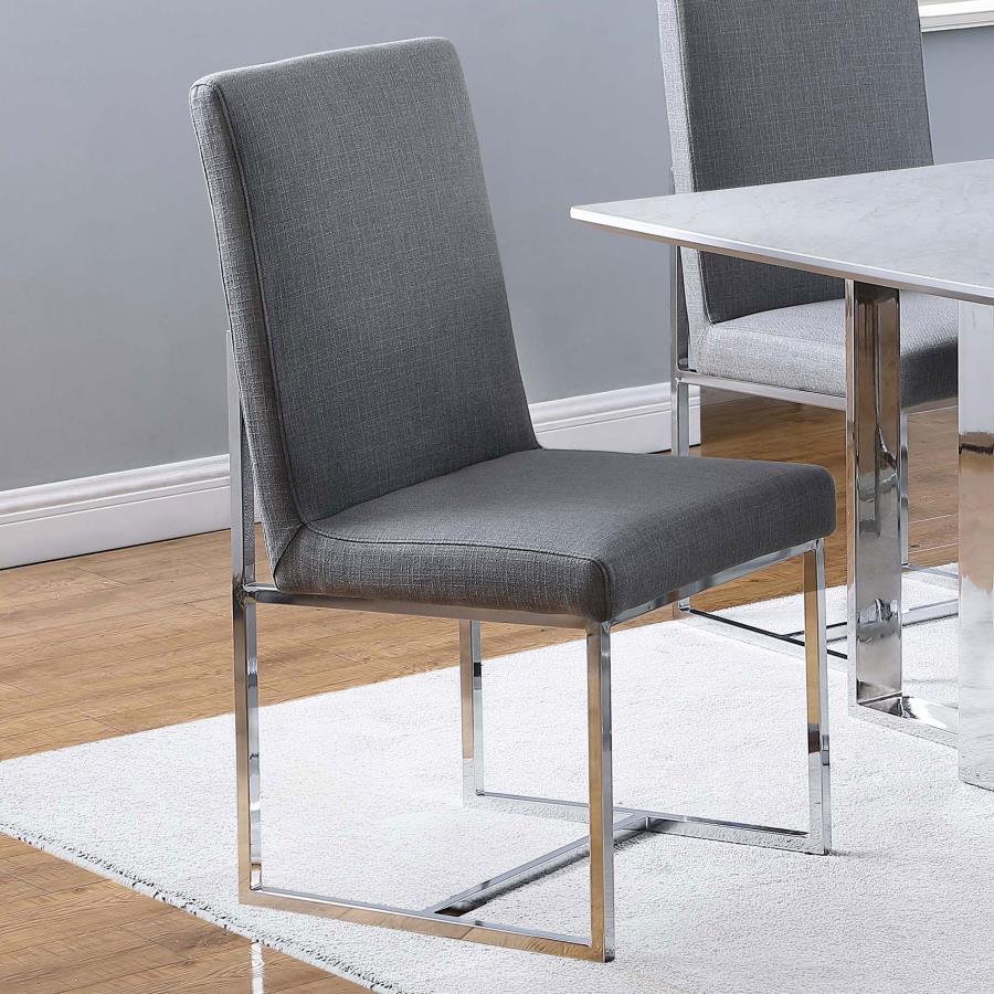 Mackinnon Upholstered Dining Side Chair Grey (Set of 2)-zoom-2