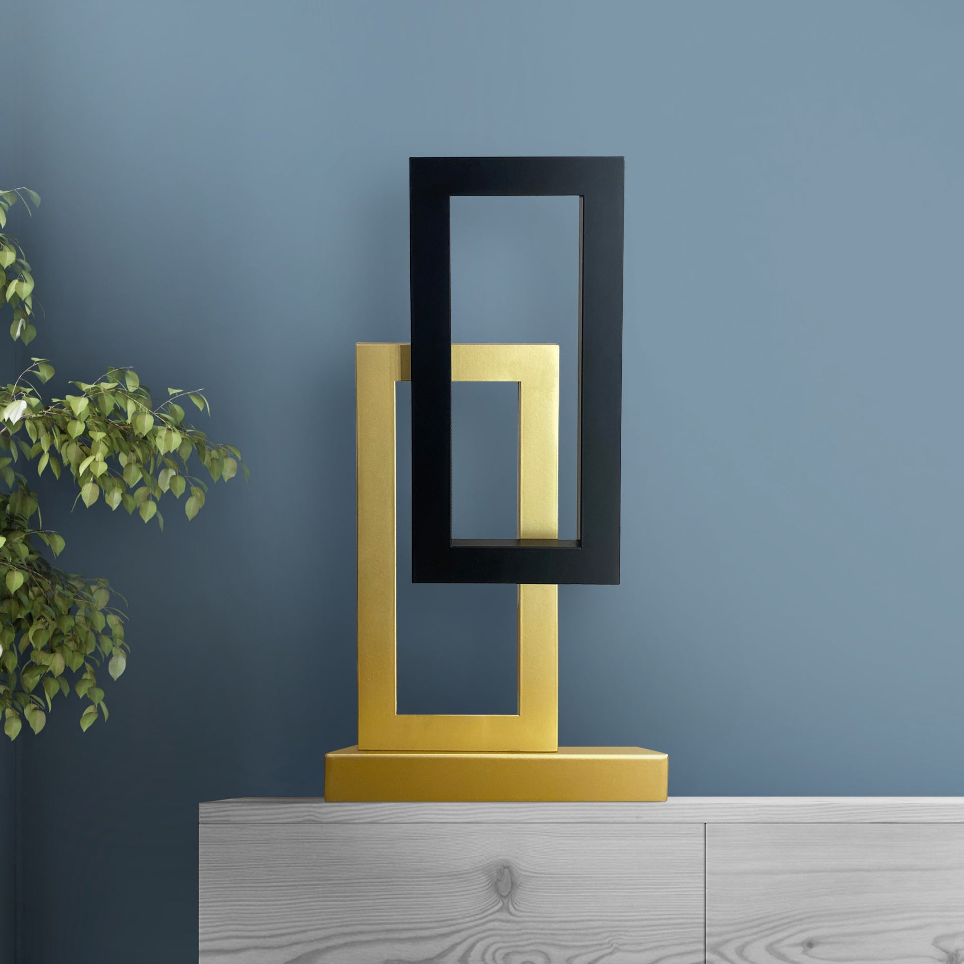 Satin Black & Champagne Table Lamp-1