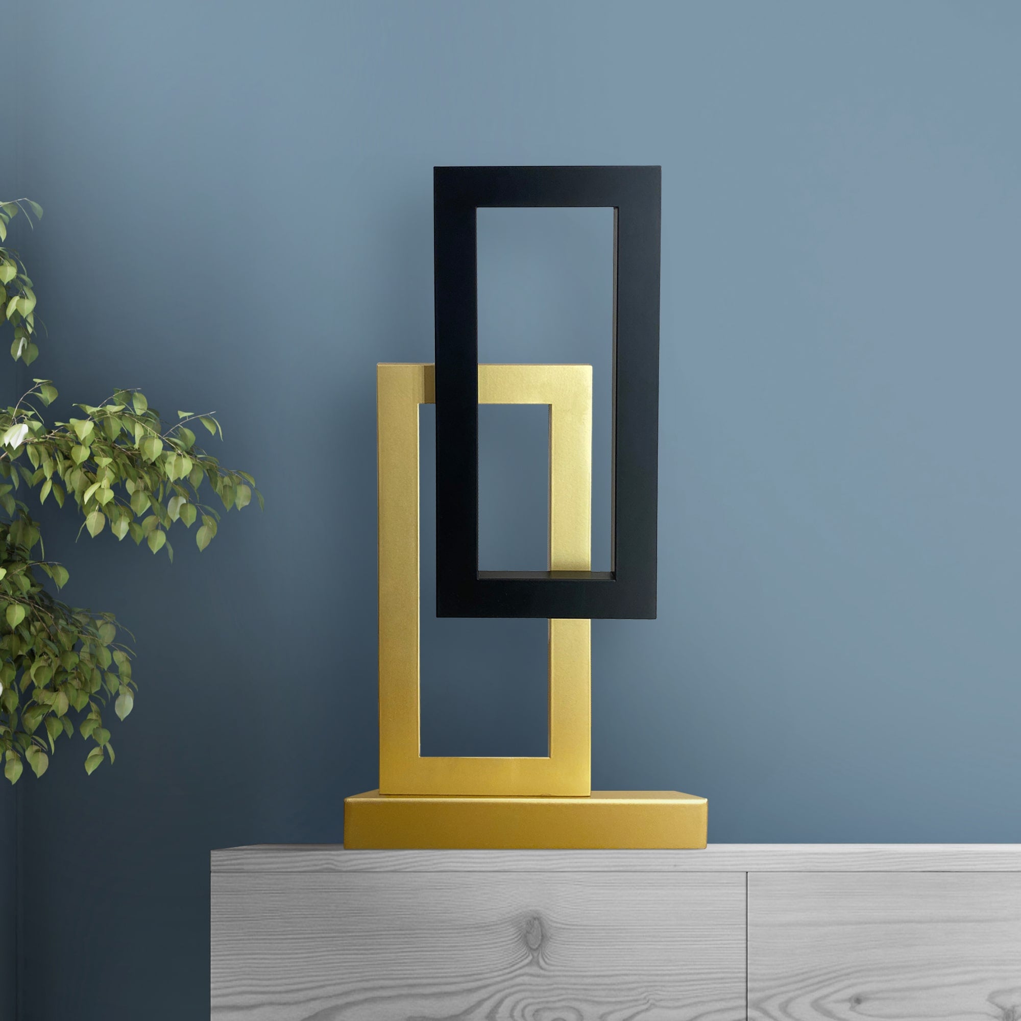Satin Black & Champagne Table Lamp