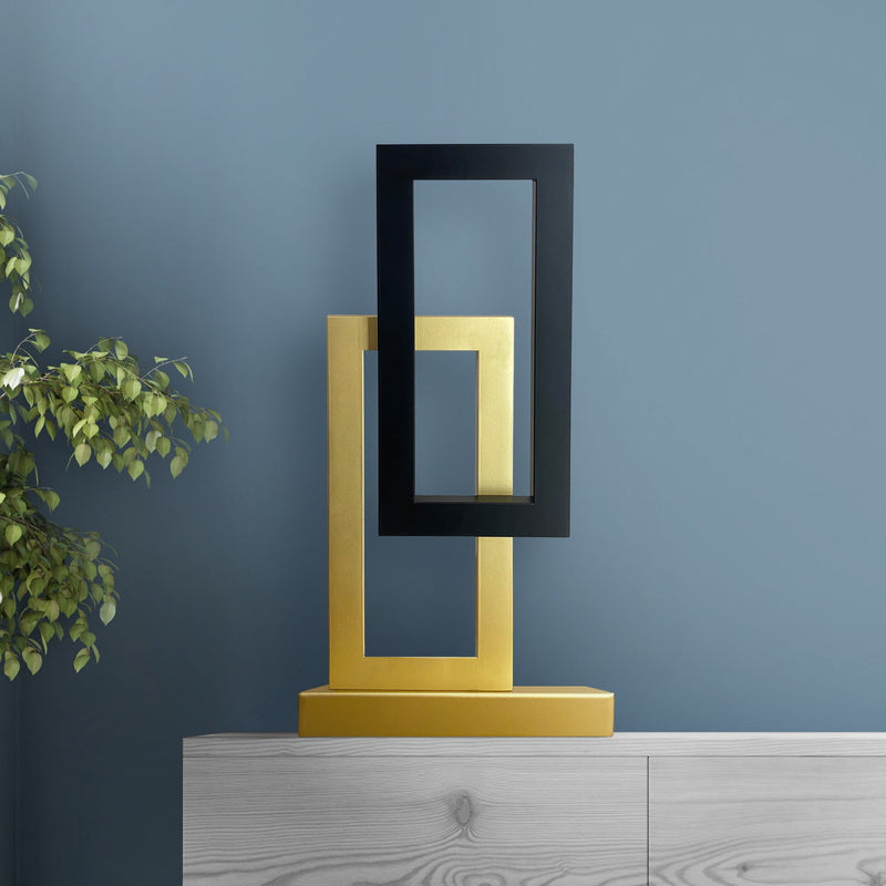 Satin Black & Champagne Table Lamp-zoom-