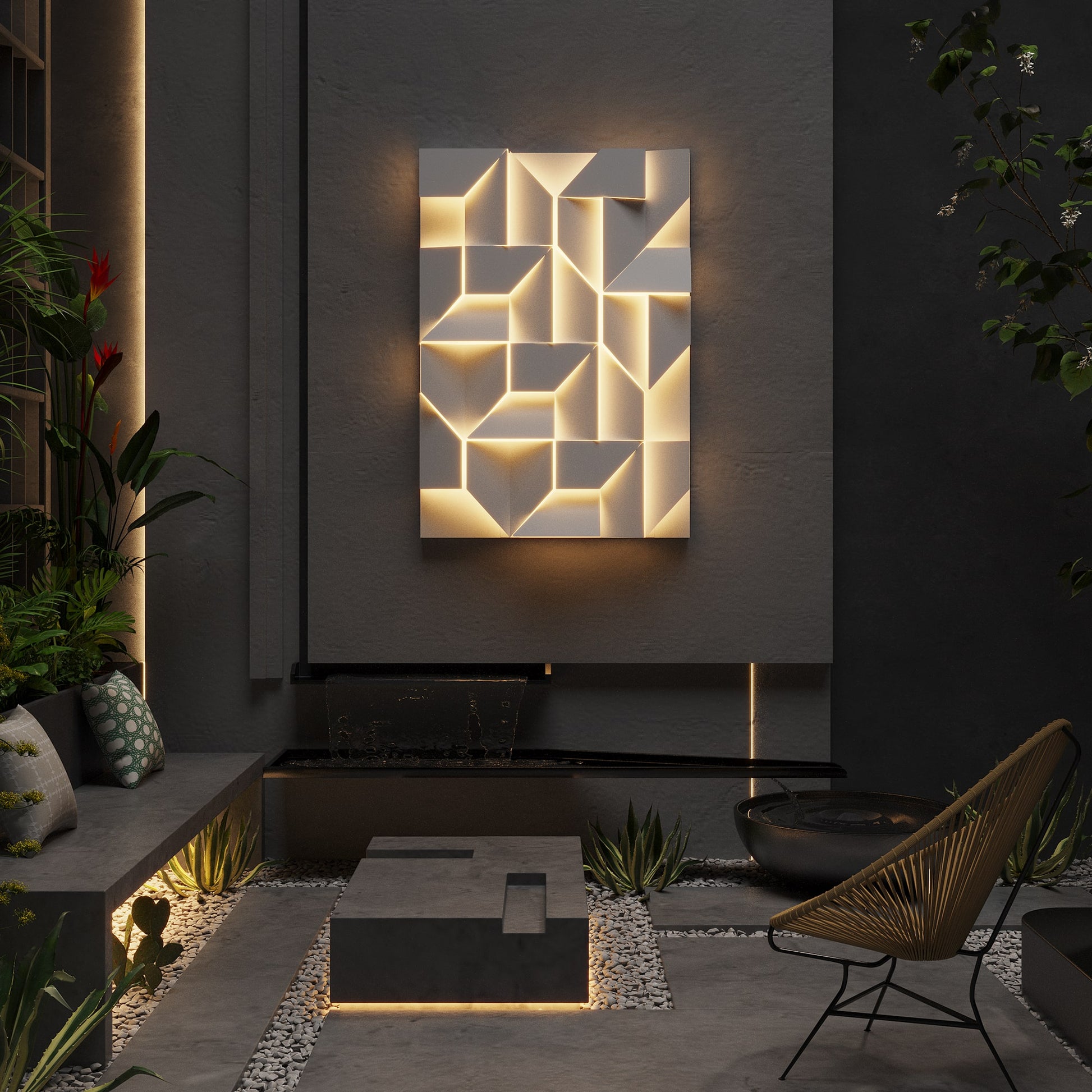 Wall Decor Metal Frame // Matte White-1
