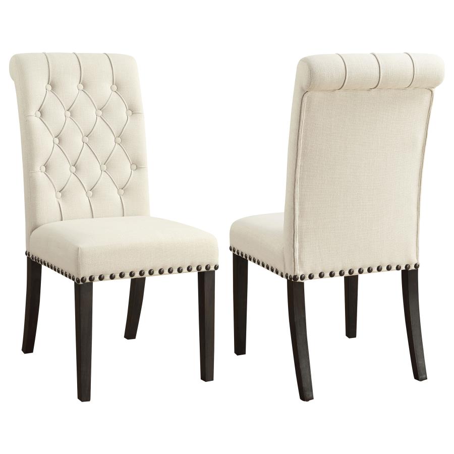 Alana Fabric Upholstered Dining Side Chair Beige (Set of 2)-1