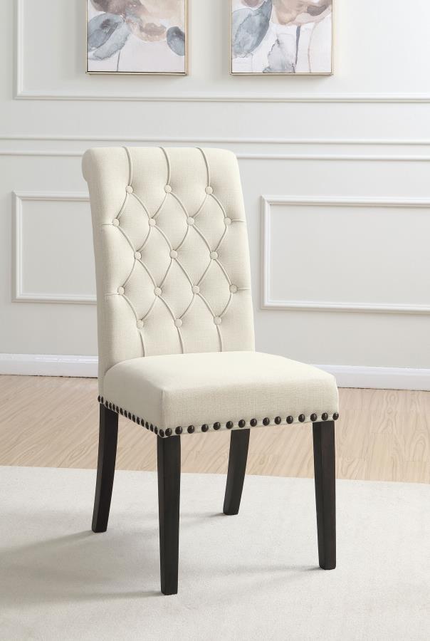 Alana Fabric Upholstered Dining Side Chair Beige (Set of 2)-zoom-