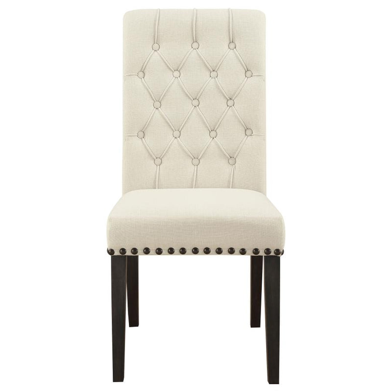Alana Fabric Upholstered Dining Side Chair Beige (Set of 2)-zoom-