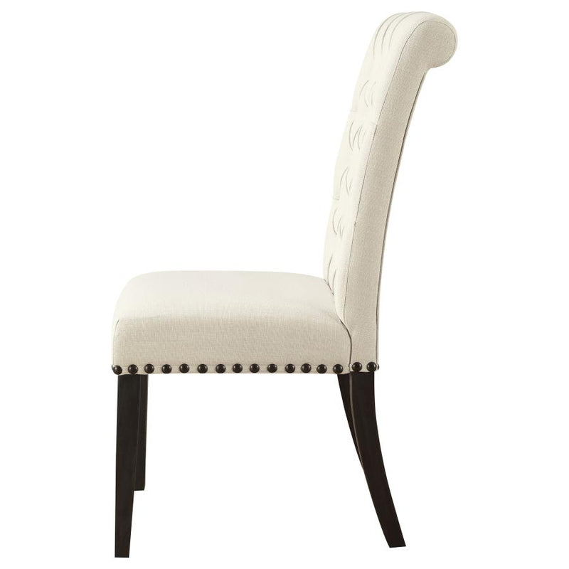Alana Fabric Upholstered Dining Side Chair Beige (Set of 2)-zoom-